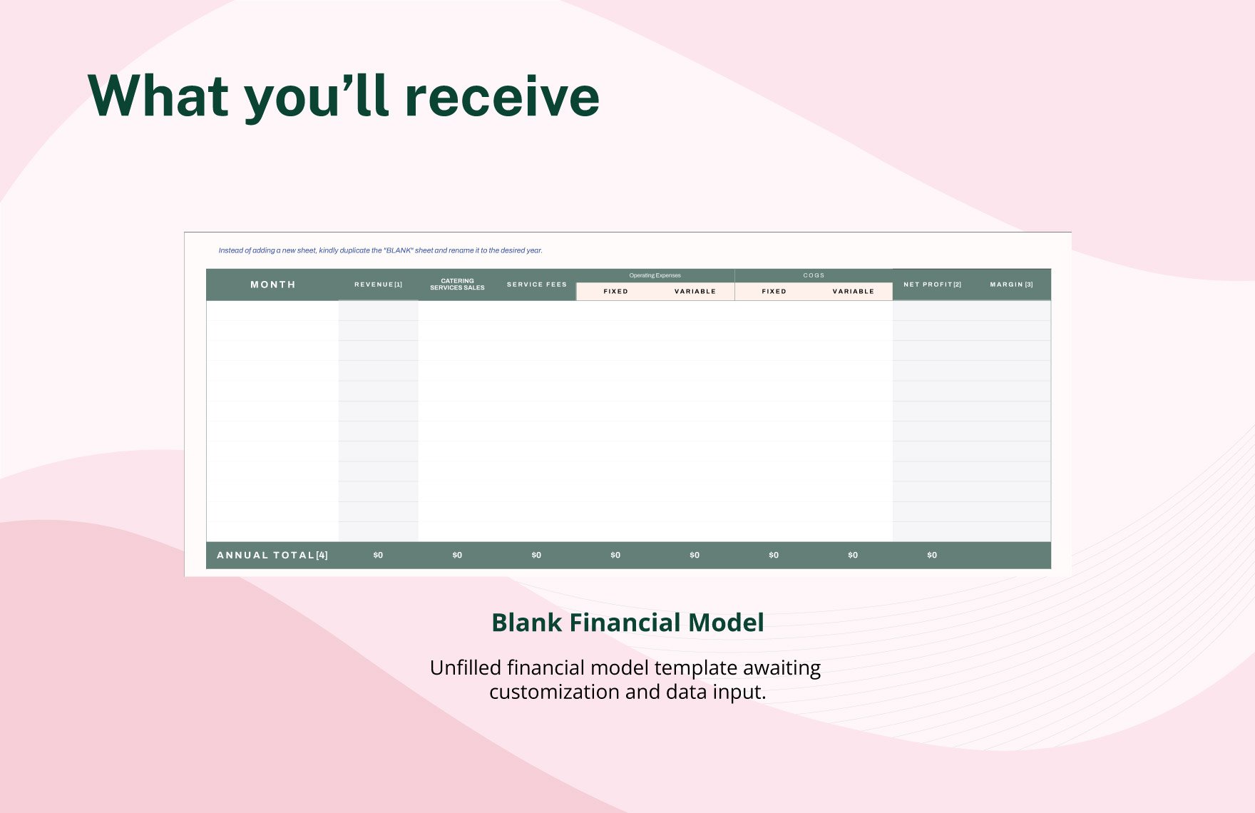 Catering Business Plan Financial Model Template
