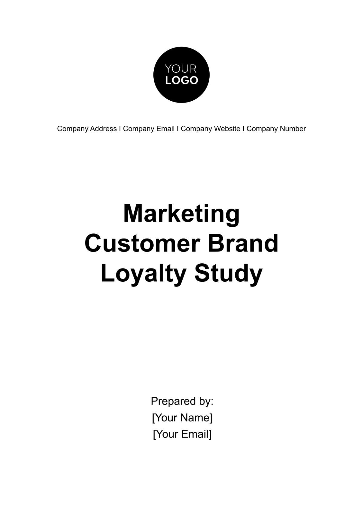 Marketing Customer Brand Loyalty Study Template