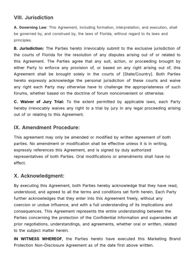 Free Marketing Brand Protection NDA Template to Edit Online