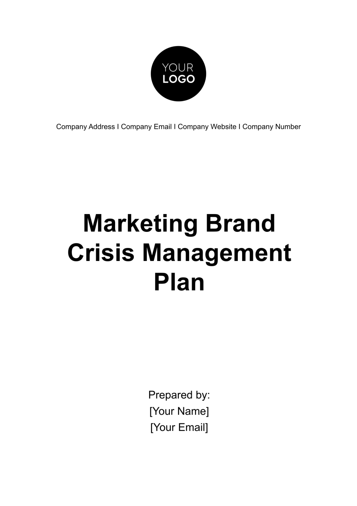 Marketing Brand Crisis Management Plan Template - Edit Online & Download