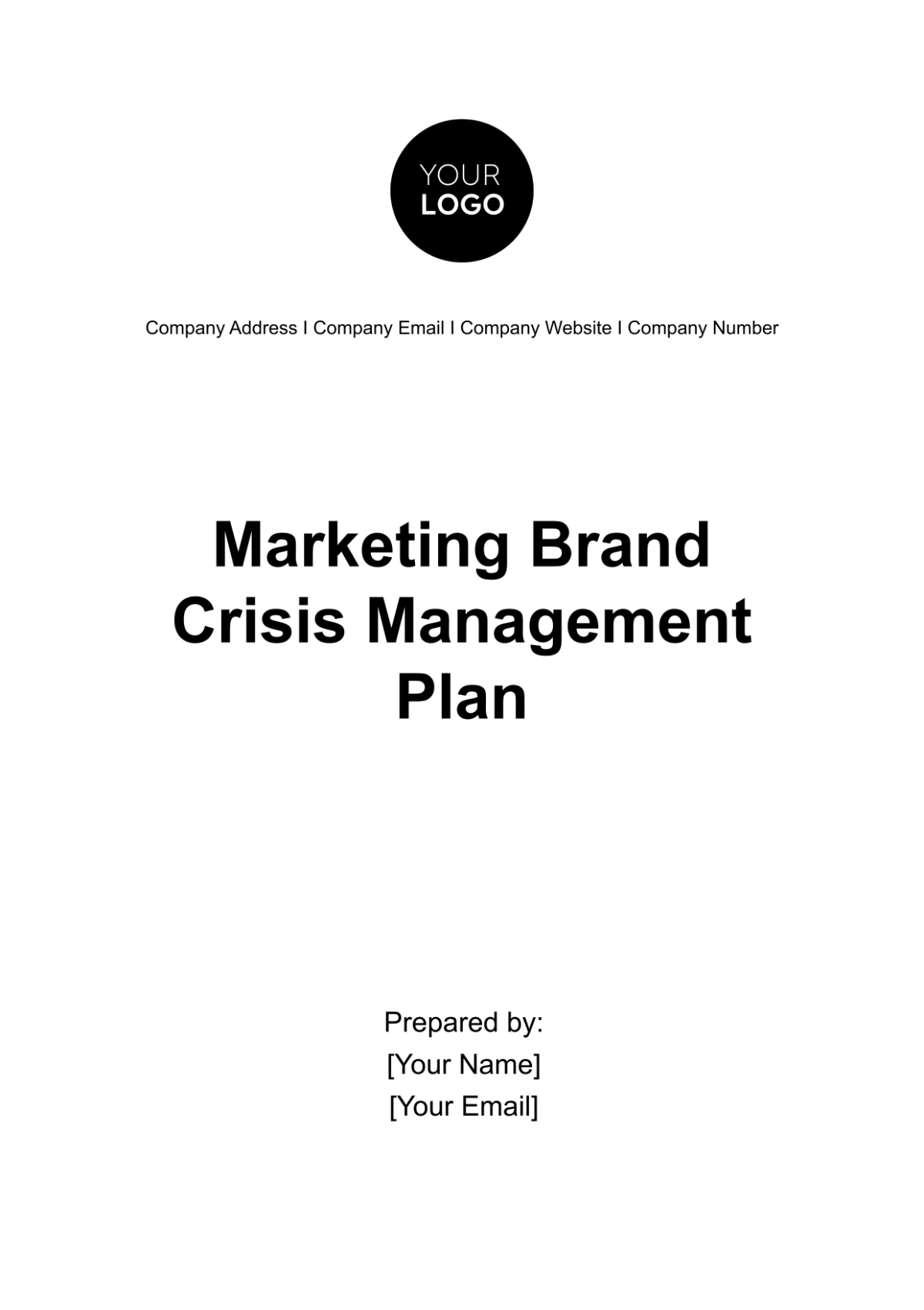 Free Marketing Brand Crisis Management Plan Template