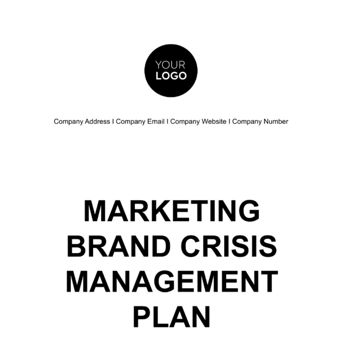 Marketing Brand Crisis Management Plan Template