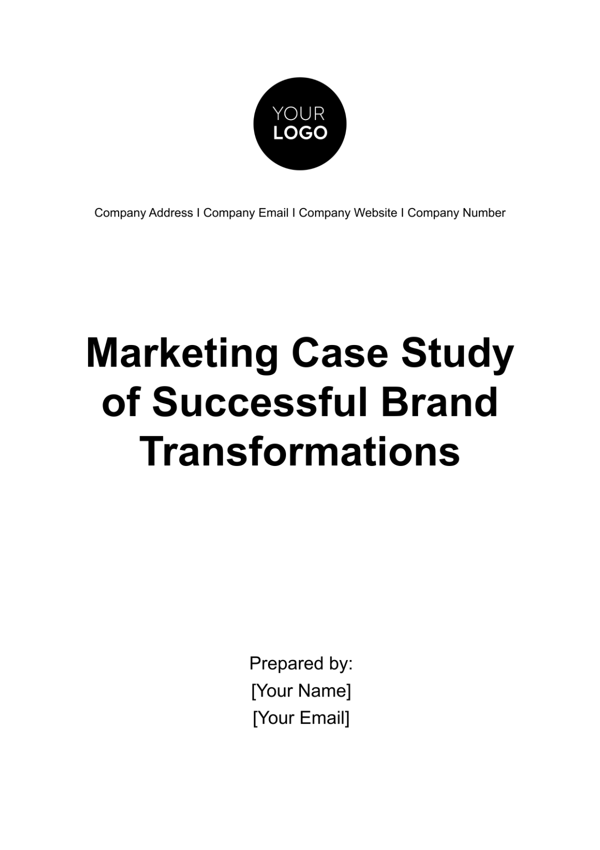 Free Marketing Case Study of Successful Brand Transformations Template