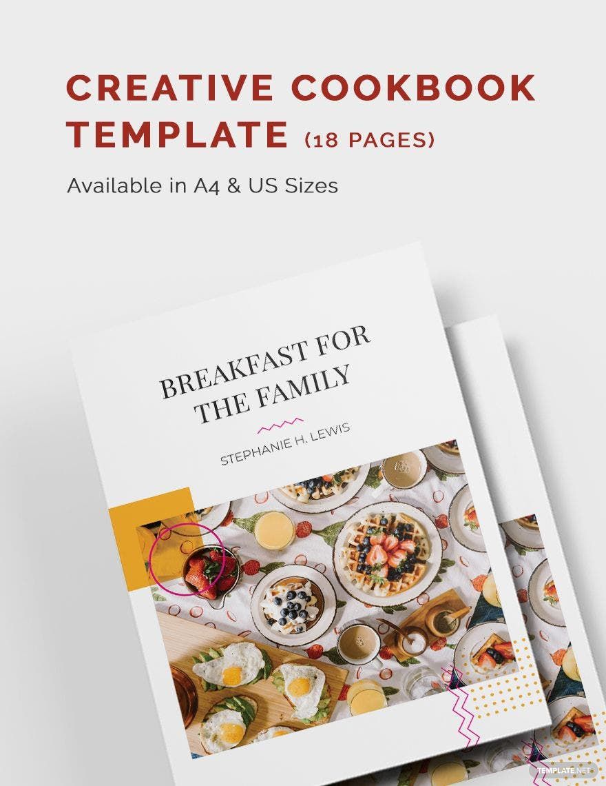 Creative Cookbook Template in Word, Google Docs, Apple Pages, Publisher, InDesign