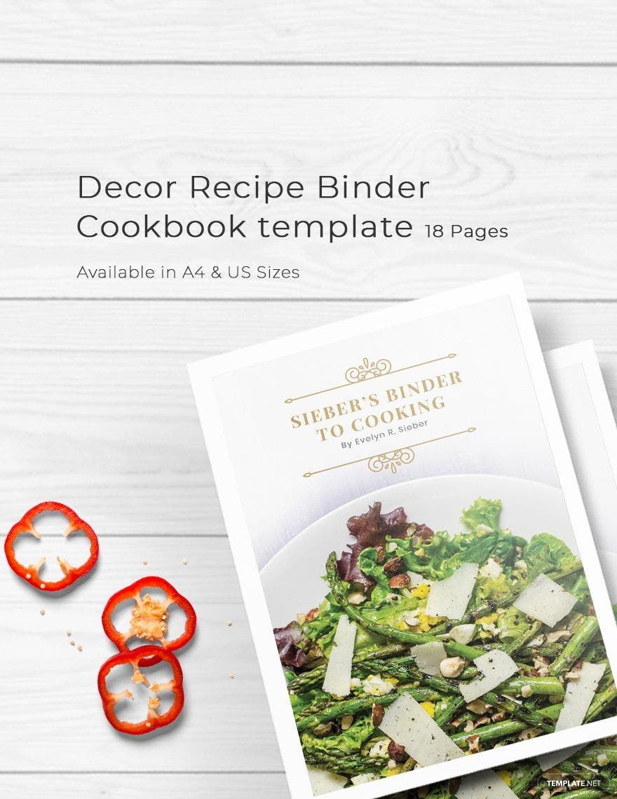 Decor Recipe Binder Cookbook Template