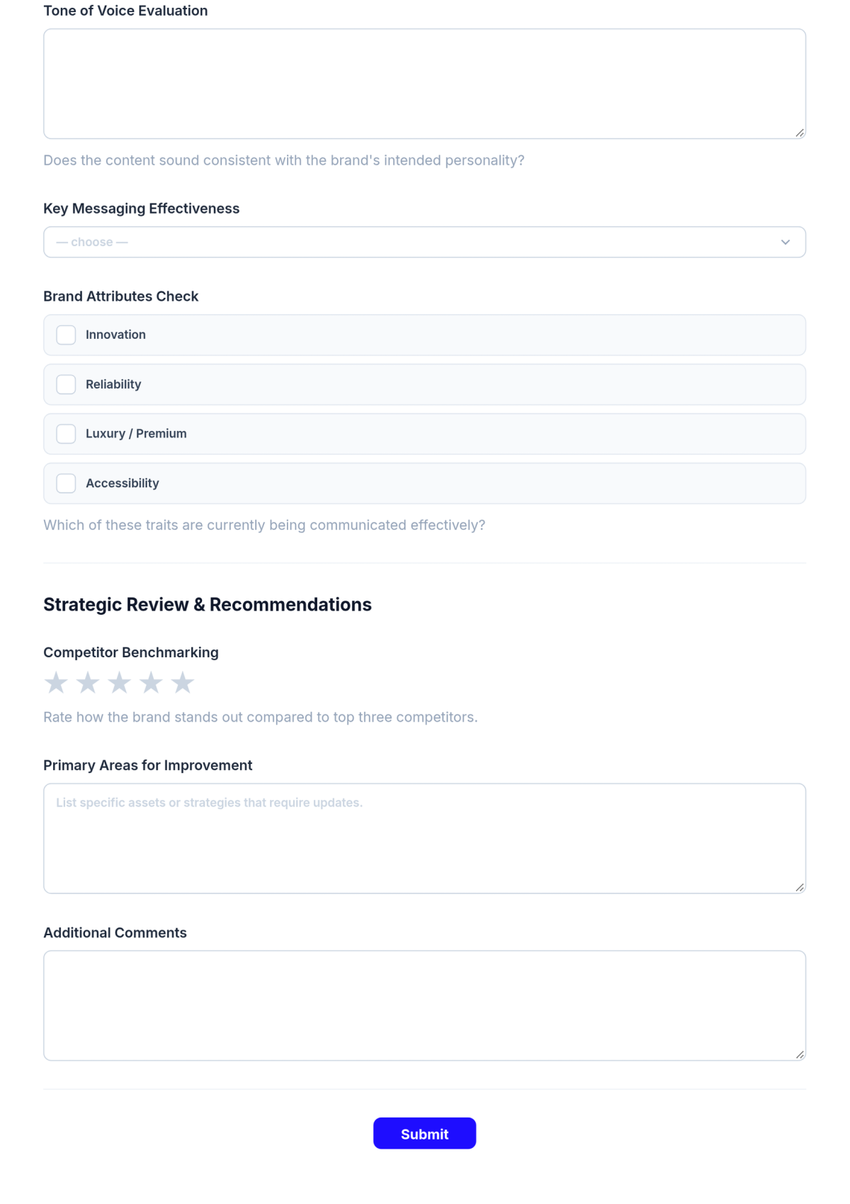 Free Marketing Brand Review Form Template & AI Maker Free Marketing Brand Review Form Template & AI Maker