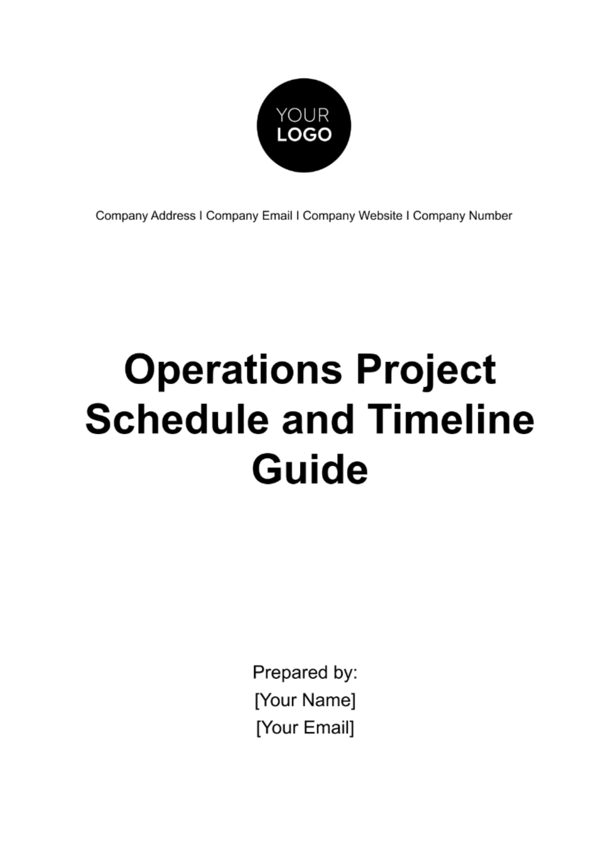 Operations Project Schedule and Timeline Guide Template