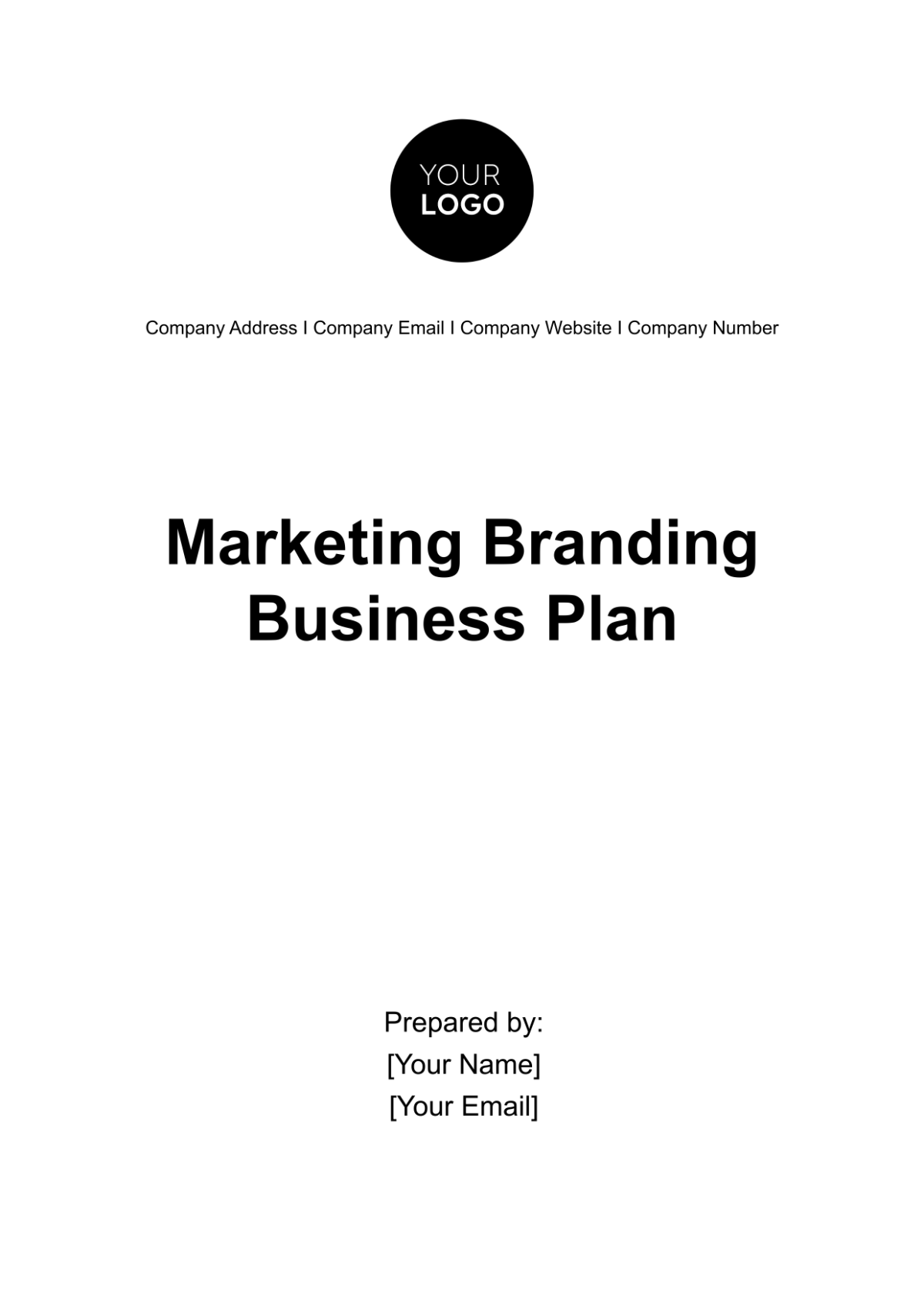 Marketing Branding Business Plan Template