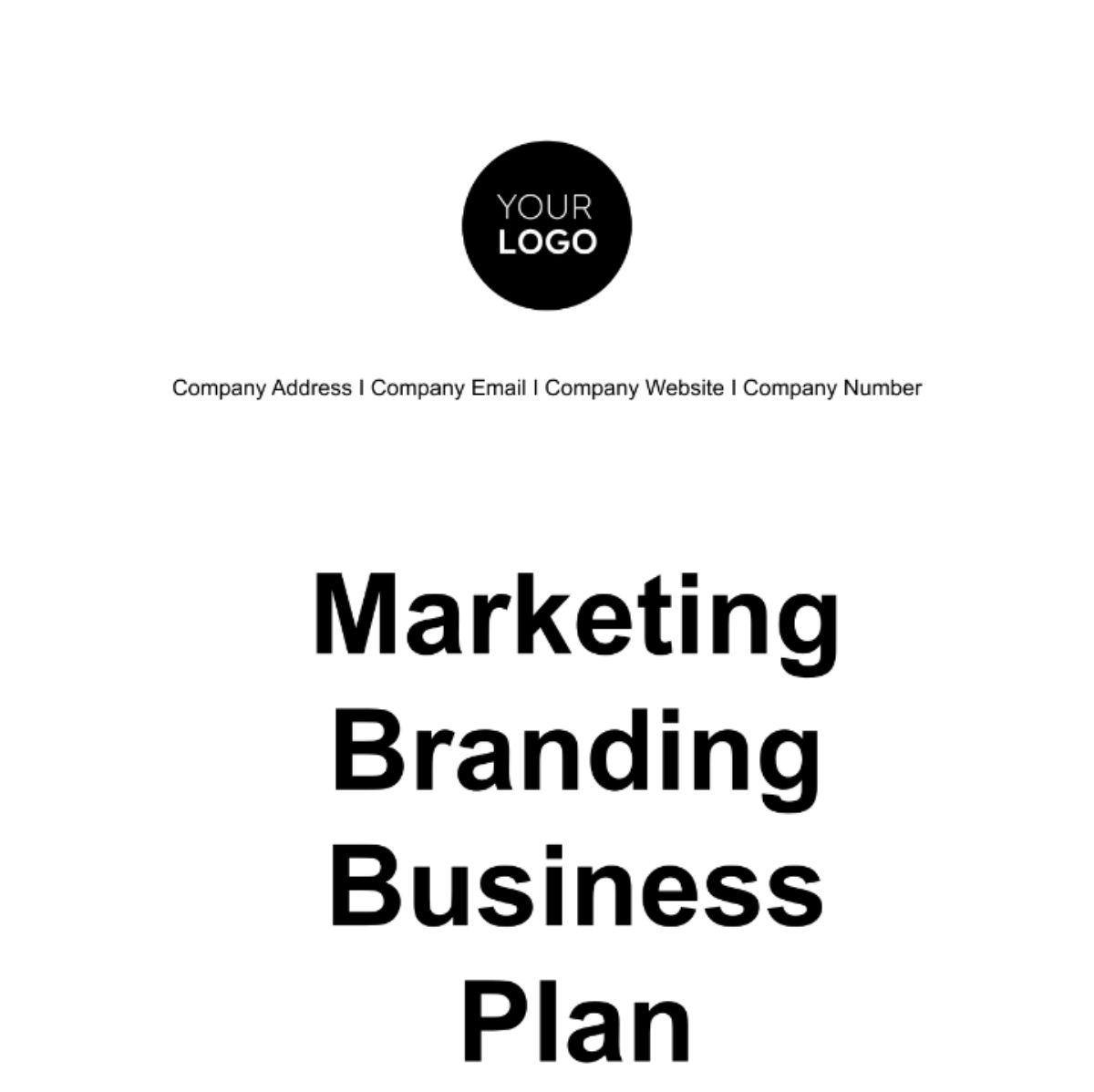 Marketing Branding Business Plan Template