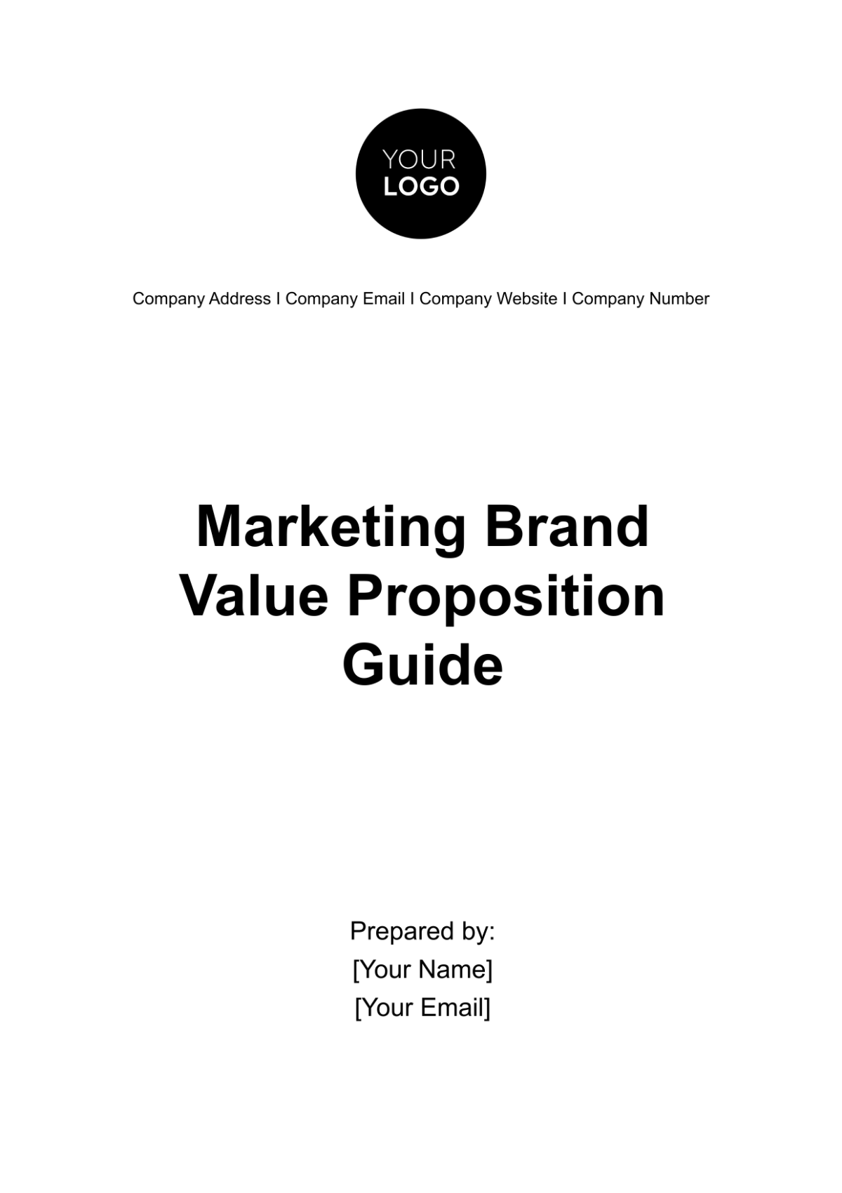 Marketing Brand Value Proposition Guide Template - Edit Online & Download