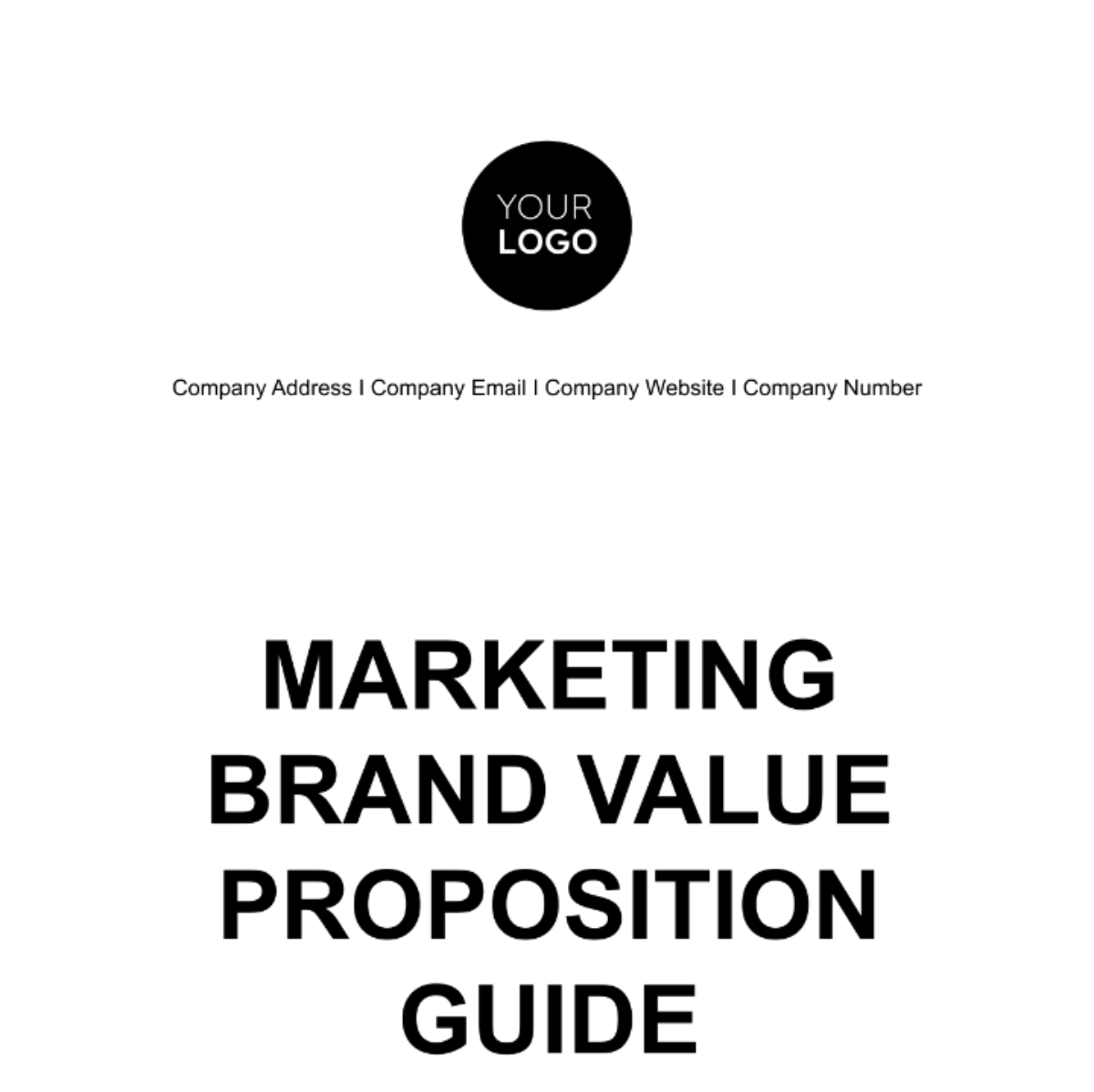 Marketing Brand Value Proposition Guide Template