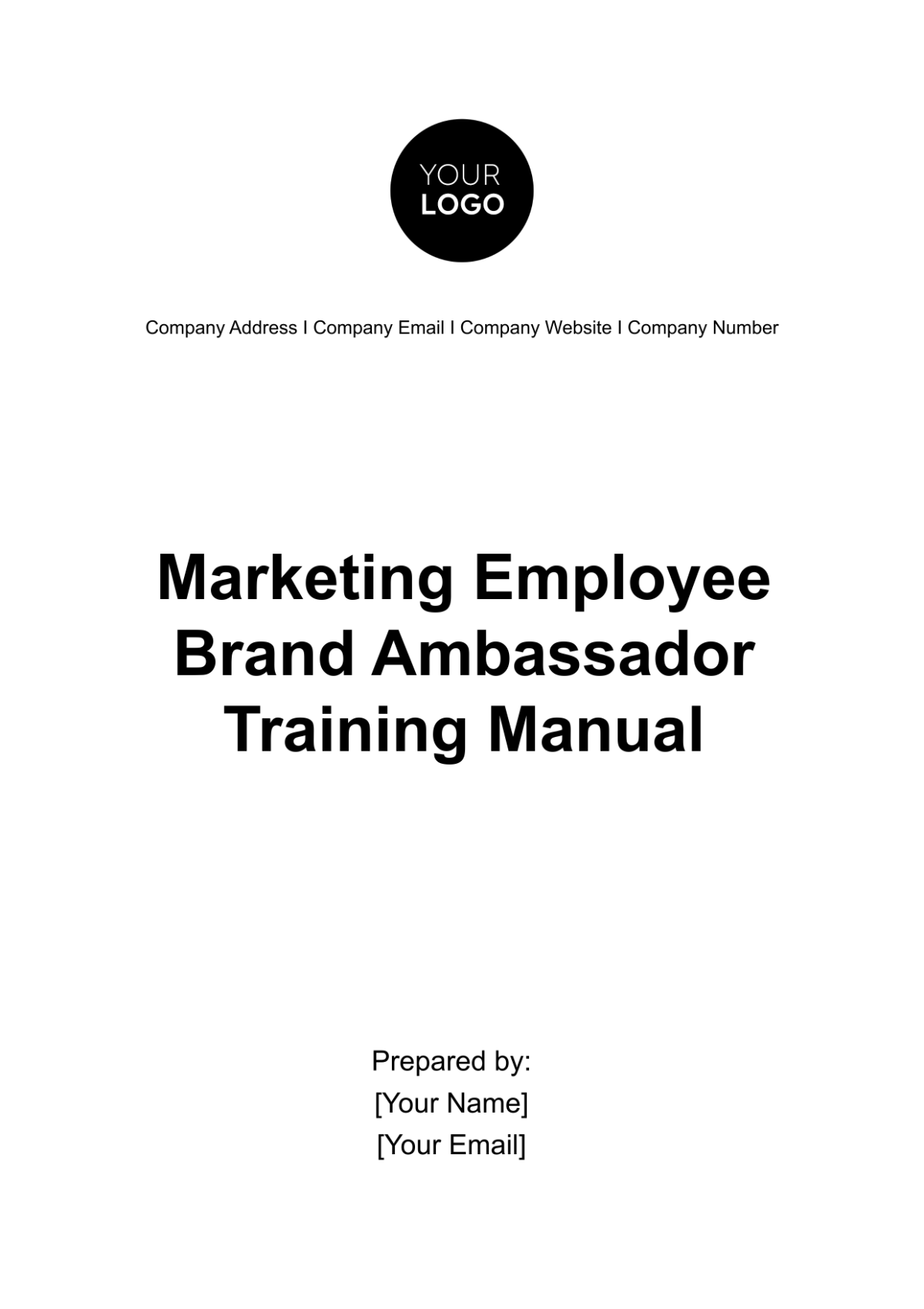 Marketing Employee Brand Ambassador Training Manual Template - Edit Online & Download