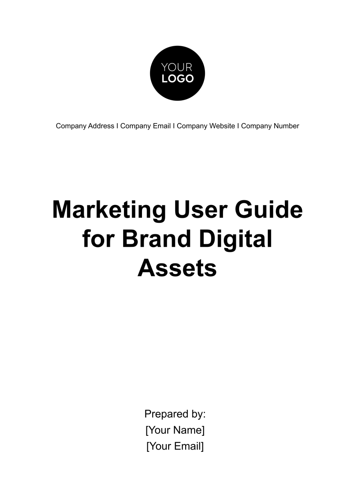 Marketing User Guide for Brand Digital Assets Template