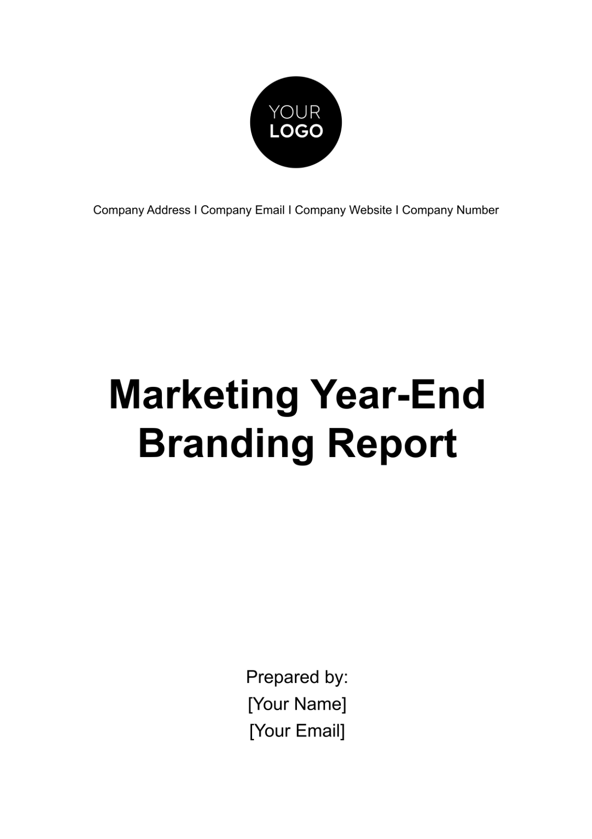 Free Marketing Year-end Branding Report Template