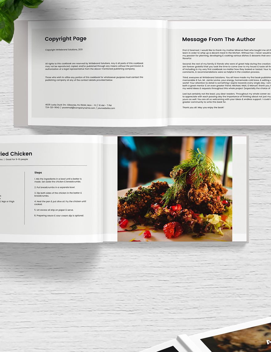 Landscape Recipe Cookbook Template