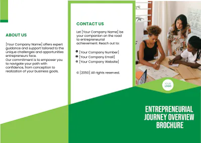 Free Entrepreneurial Journey Overview Brochure Template to Edit Online