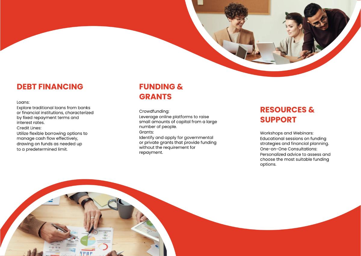 Free Funding Options and Resources Brochure Template to Edit Online
