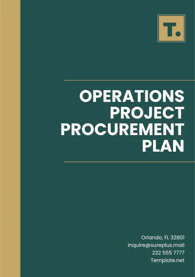 Free Operations Project Procurement Plan Template to Edit Online