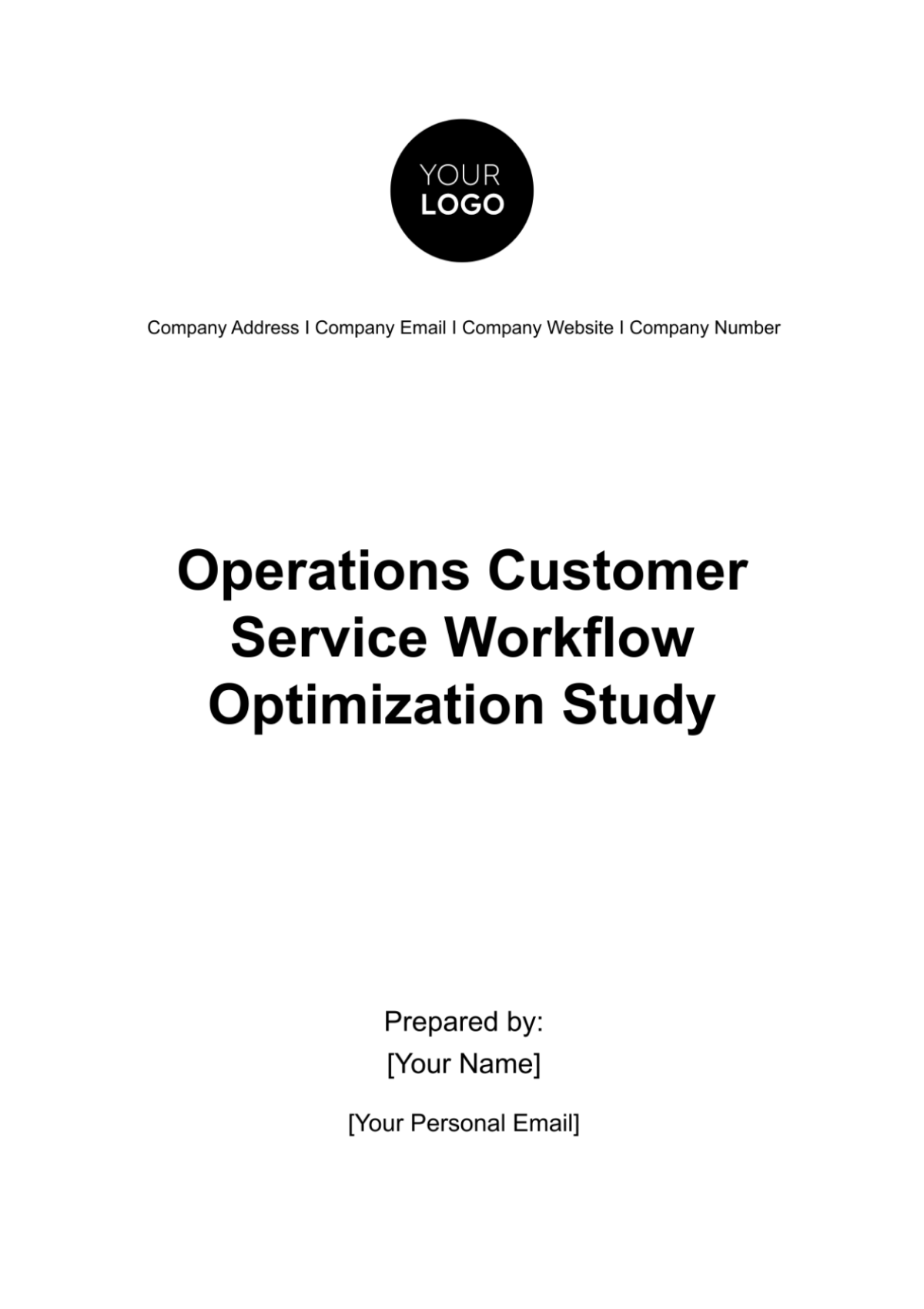 Free Operations Customer Service Workflow Optimization Study Template