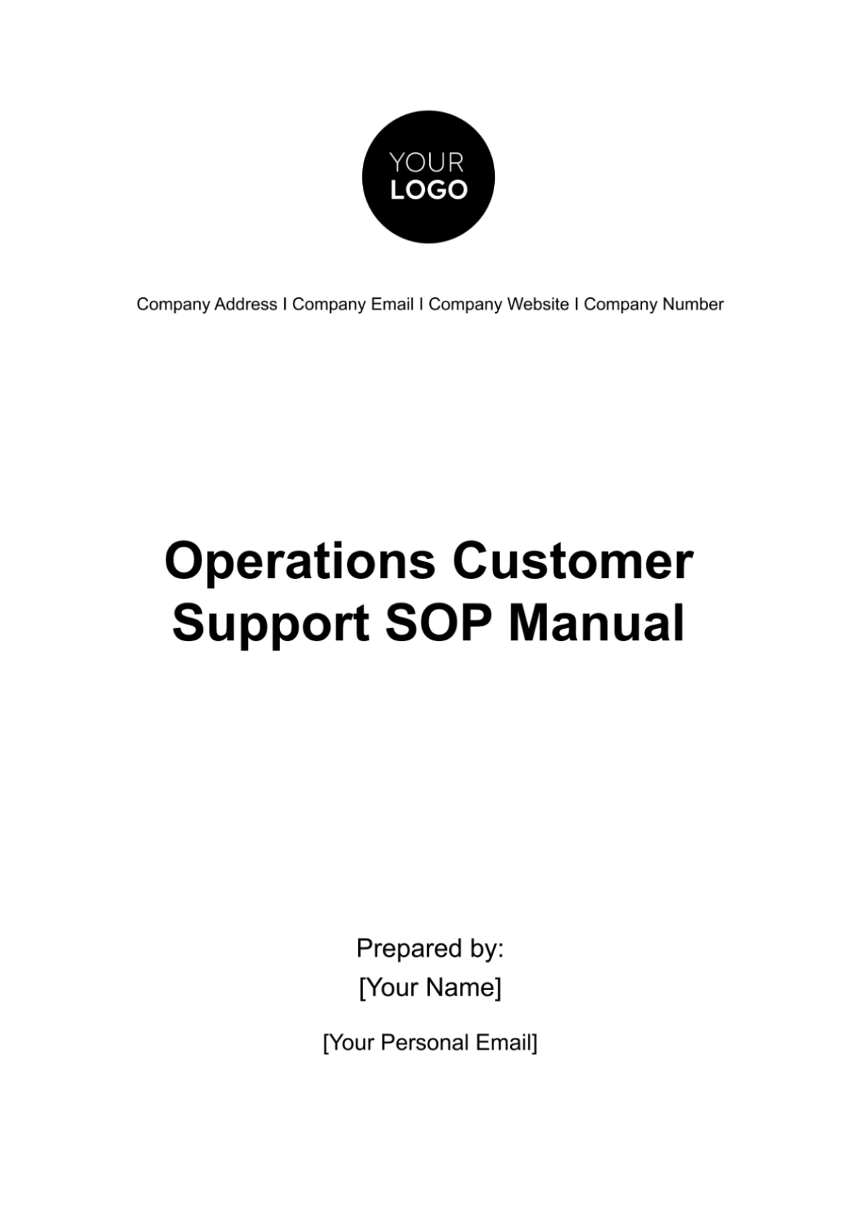 Operations Customer Support SOP Manual Template
