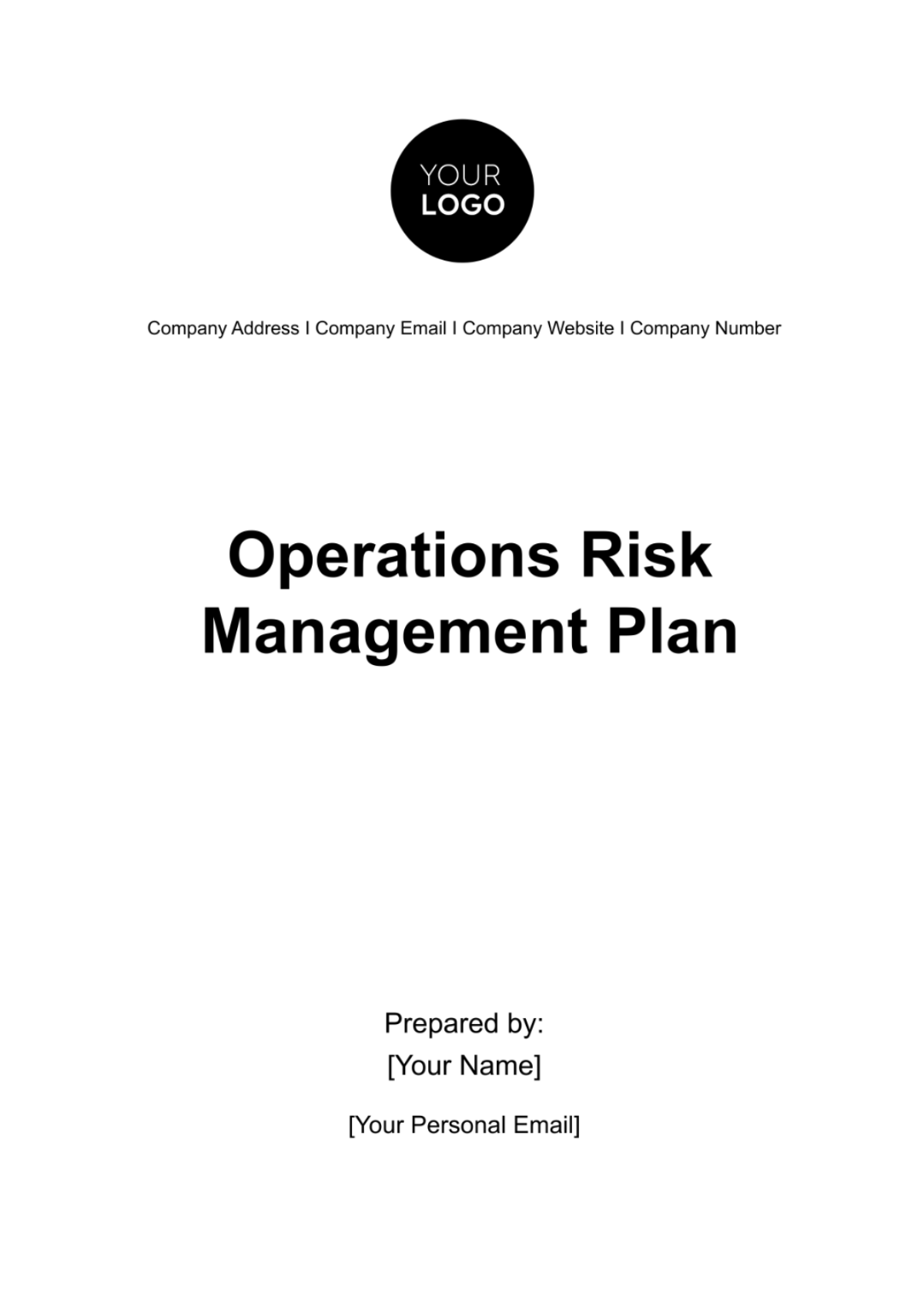 Operations Risk Management Plan Template