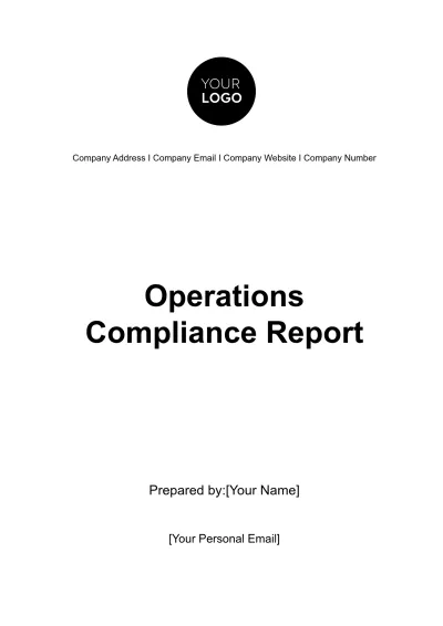 Free Operations Compliance Report Template to Edit Online