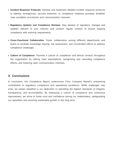 Free Operations Compliance Report Template to Edit Online