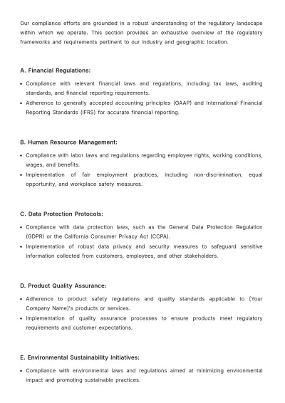 Free Operations Compliance Report Template to Edit Online
