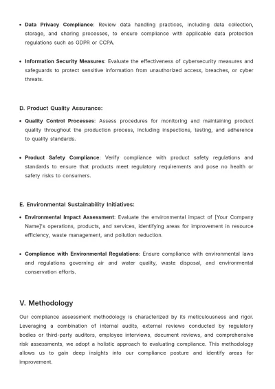 Free Operations Compliance Report Template to Edit Online