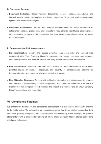 Free Operations Compliance Report Template to Edit Online