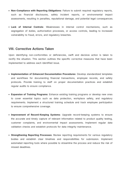 Free Operations Compliance Report Template to Edit Online