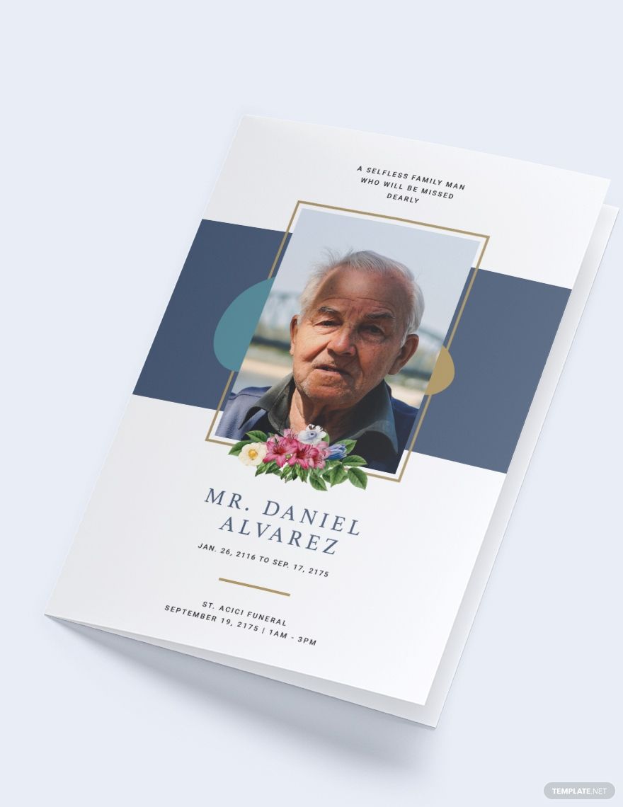 Creative Funeral Obituary Bi-Fold Brochure Template