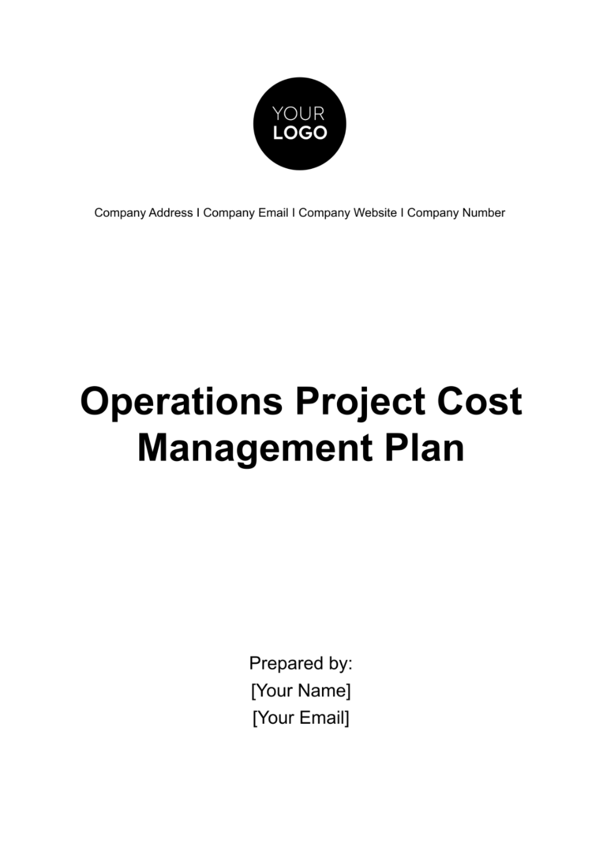 Operations Project Cost Management Plan Template - Edit Online & Download