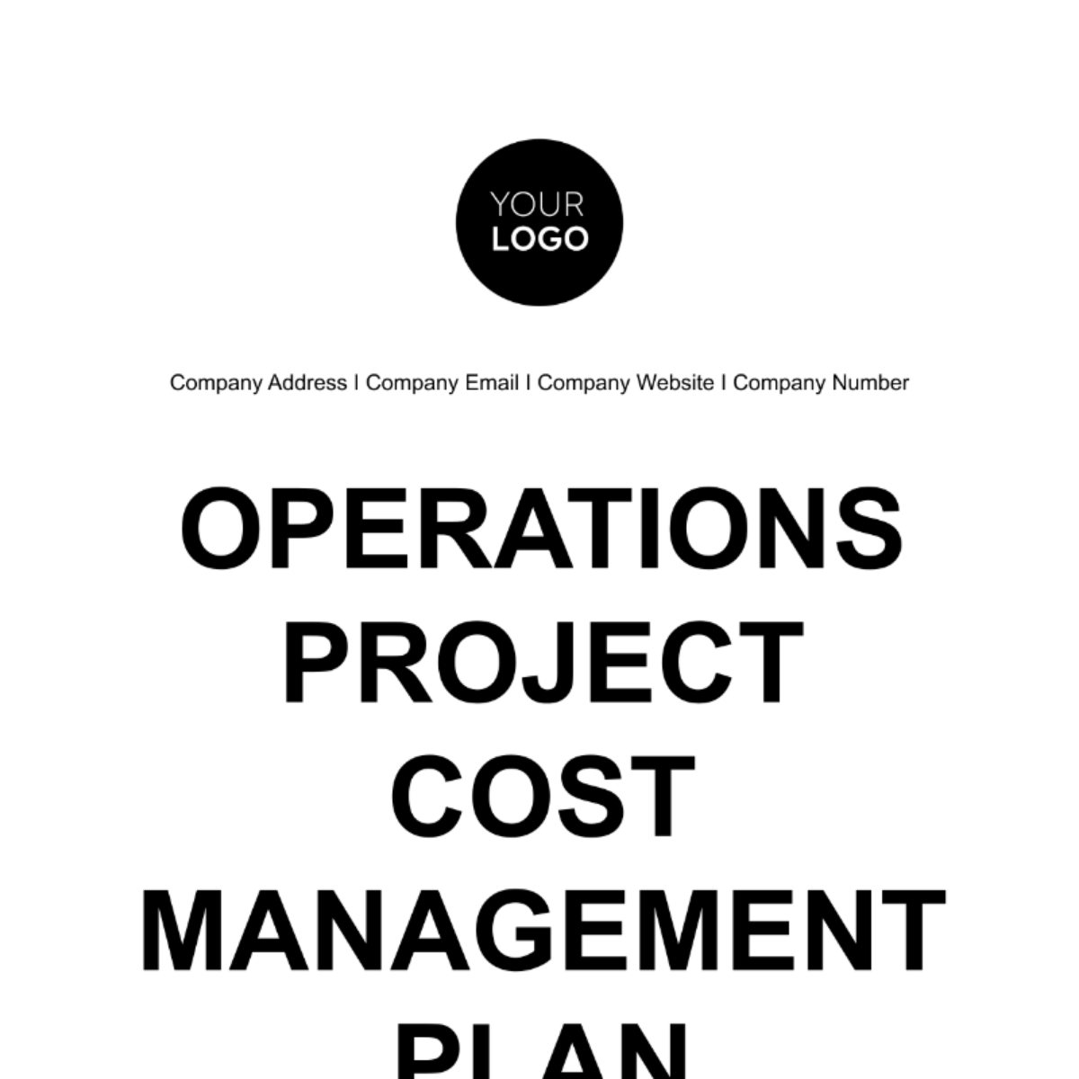 Operations Project Cost Management Plan Template - Edit Online & Download