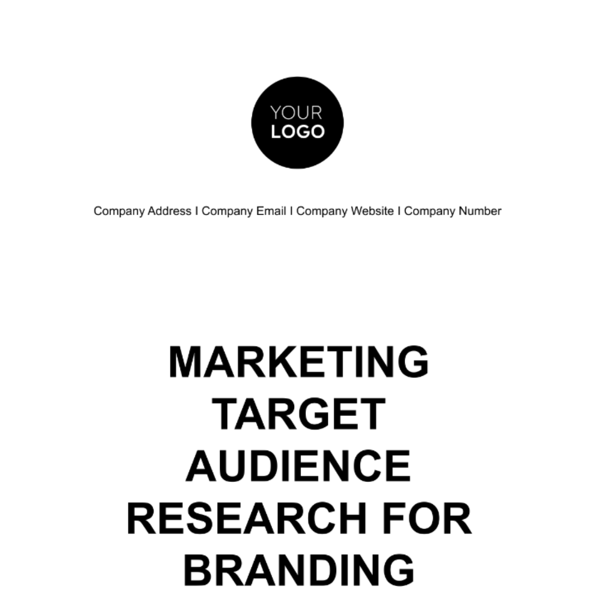 Marketing Target Audience Research for Branding Template