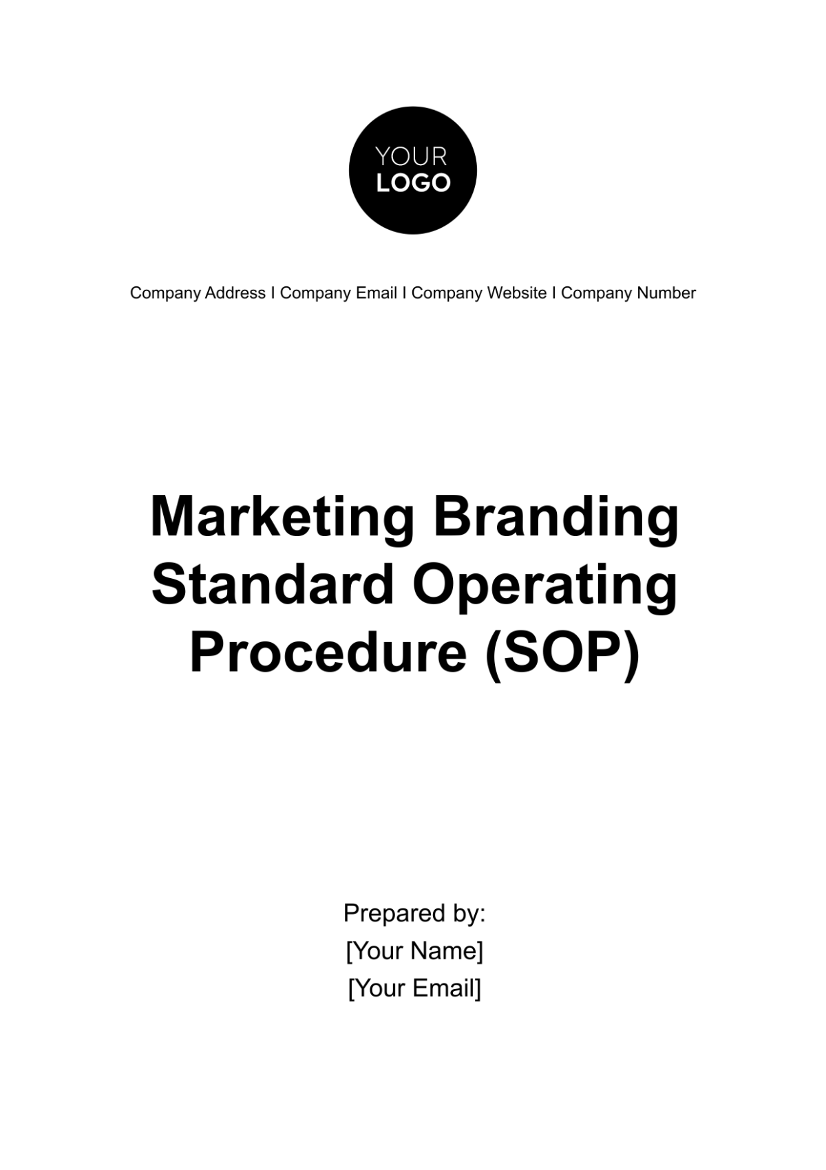 Marketing Branding Standard Operating Procedure (SOP) Template - Edit Online & Download