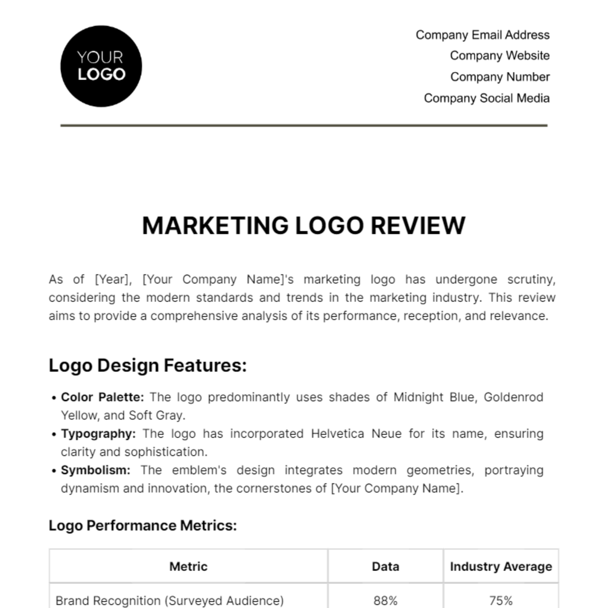 Marketing Logo Review Template
