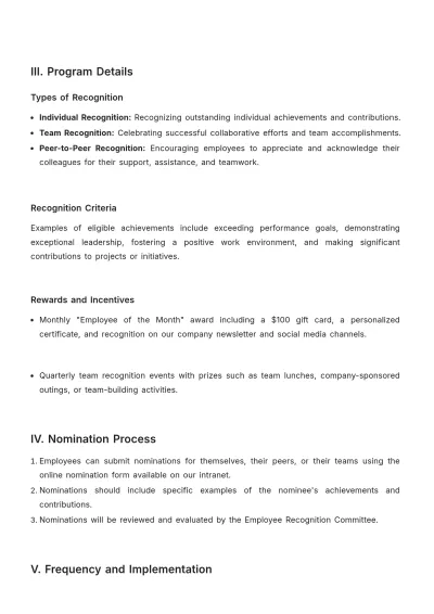 Free Startup Employee Recognition Program Announcement Template to Edit Online