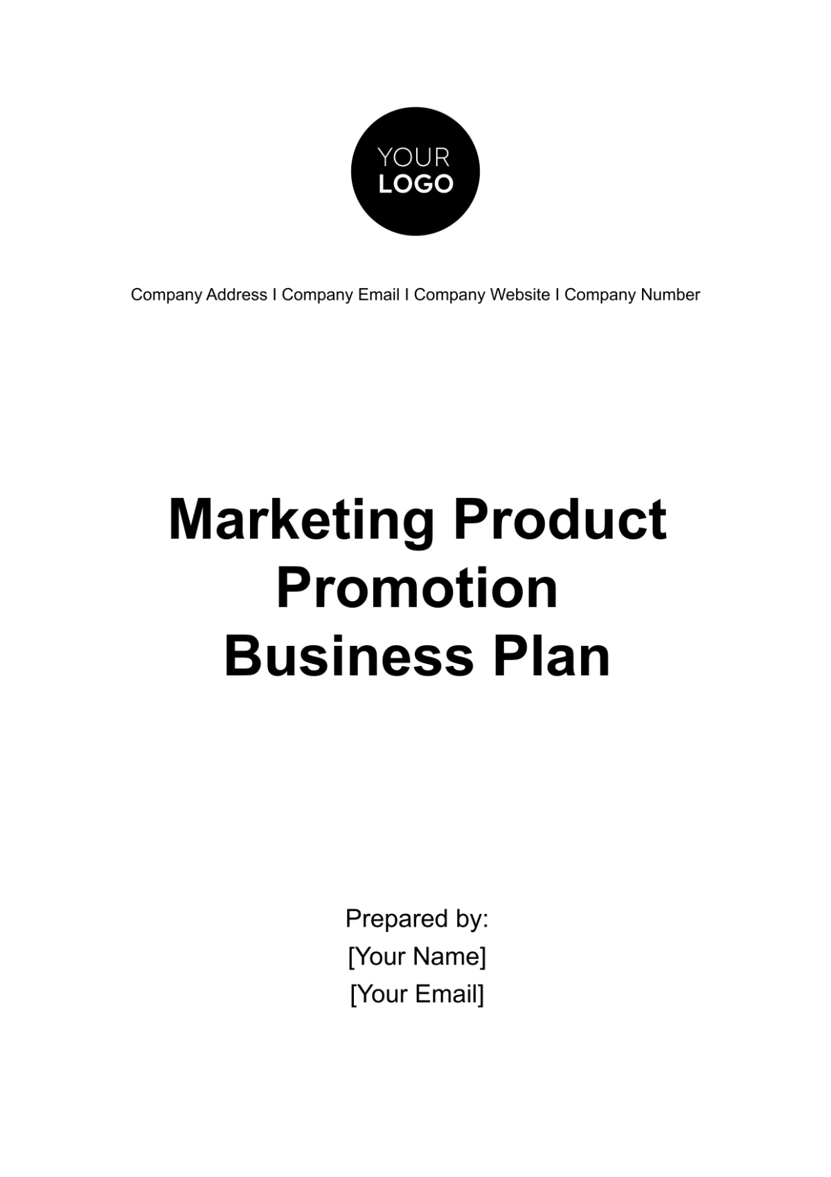 Marketing Product Promotion Business Plan Template - Edit Online & Download