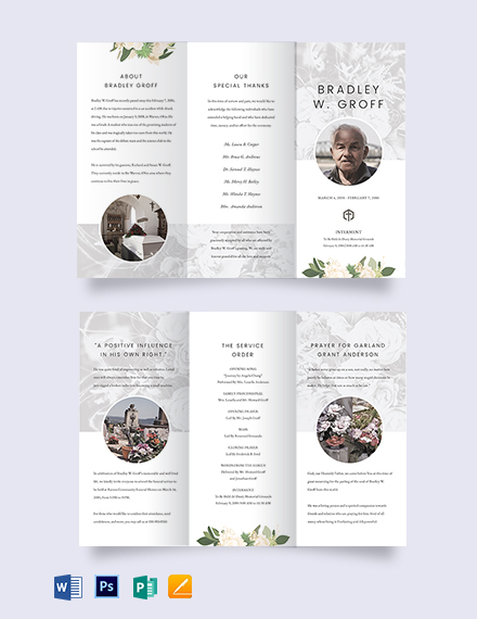 FREE Printable Funeral Mass Bi-Fold Brochure Template - Word (DOC ...