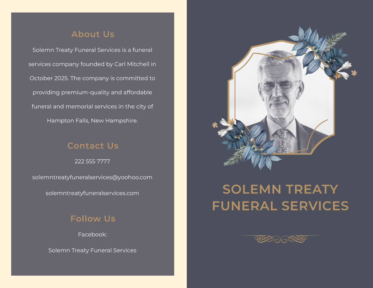 Father/Dad Funeral Program Bi-Fold Brochure Template