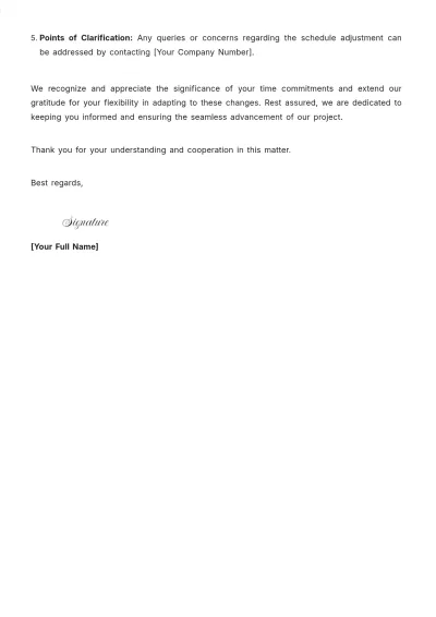 Free Schedule Change Notice Template to Edit Online