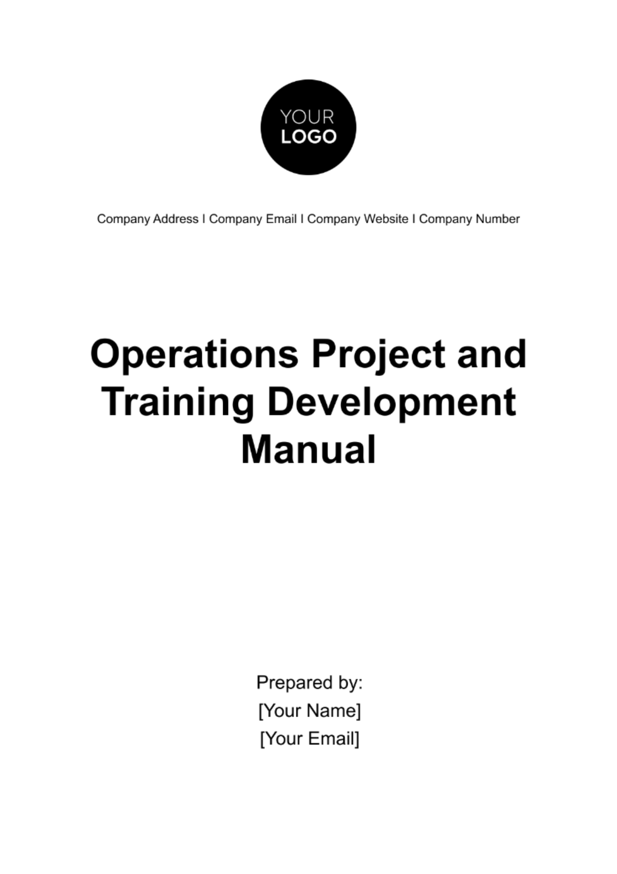 Free Operations Project Training and Development Manual Template