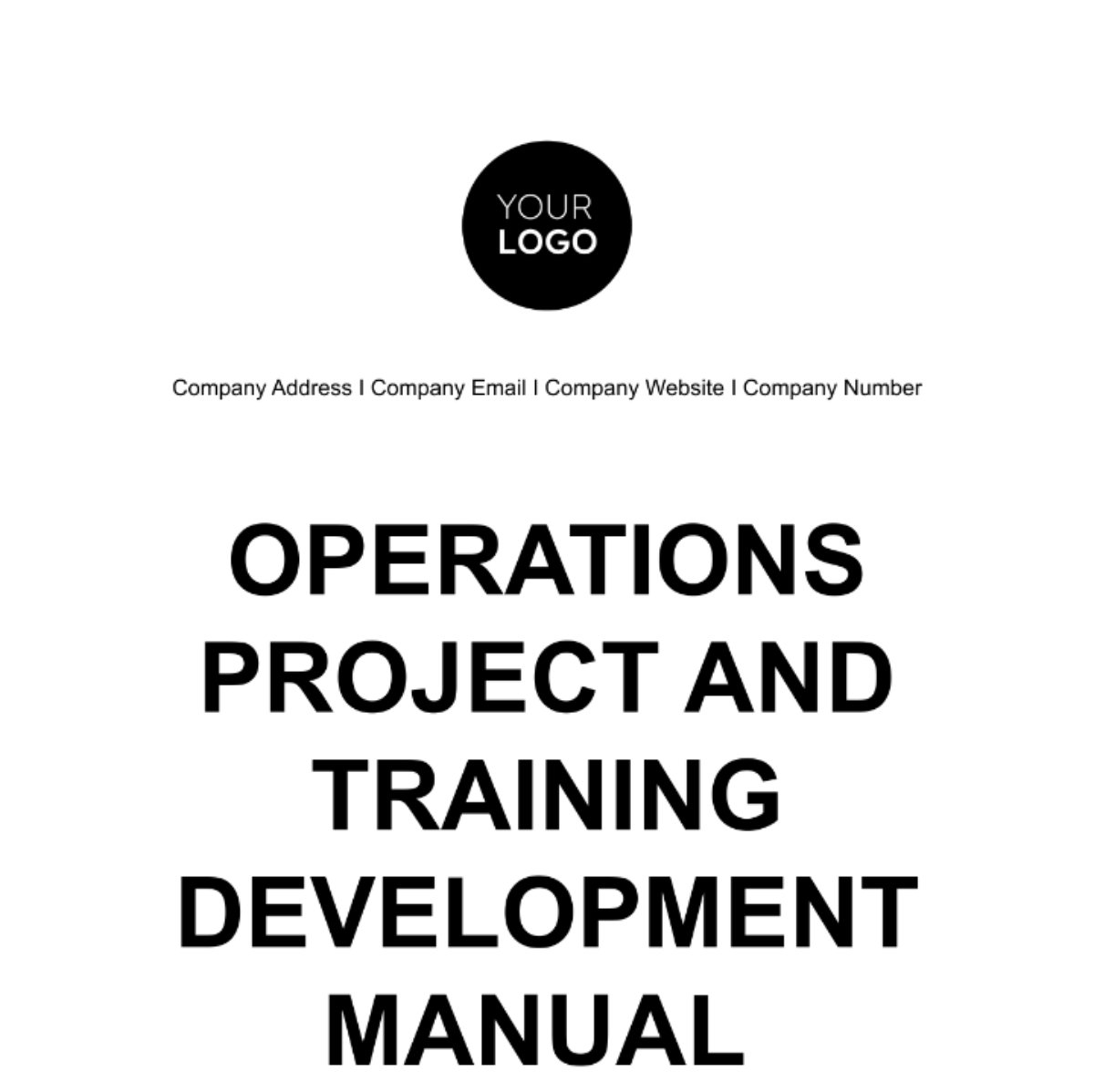 Operations Project Training and Development Manual Template - Edit Online & Download