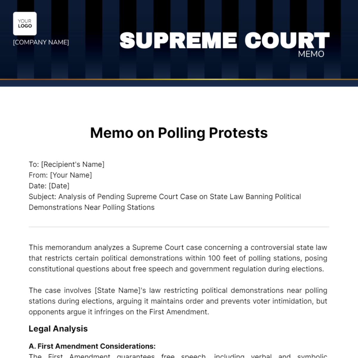 Supreme Court Memo Template - Edit Online & Download