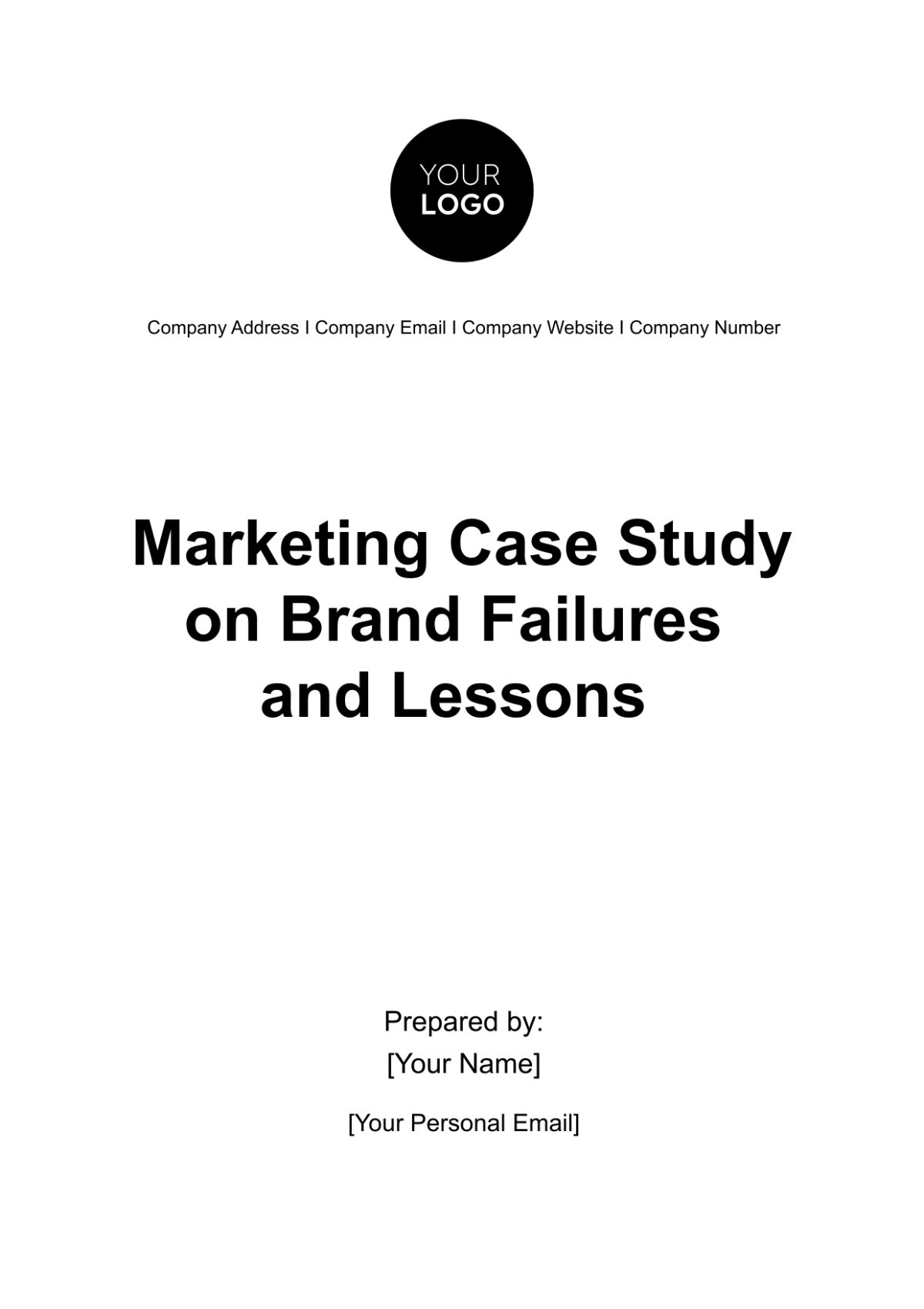 Free Marketing Case Study on Brand Failures and Lessons Template