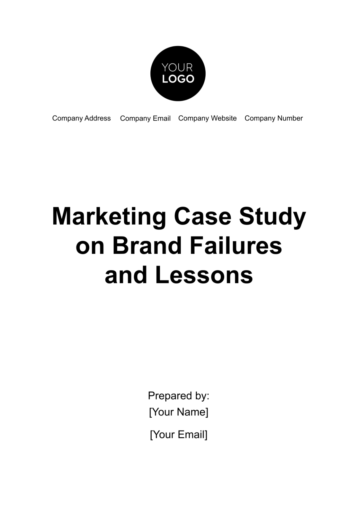 Marketing Case Study on Brand Failures and Lessons Template - Edit Online & Download