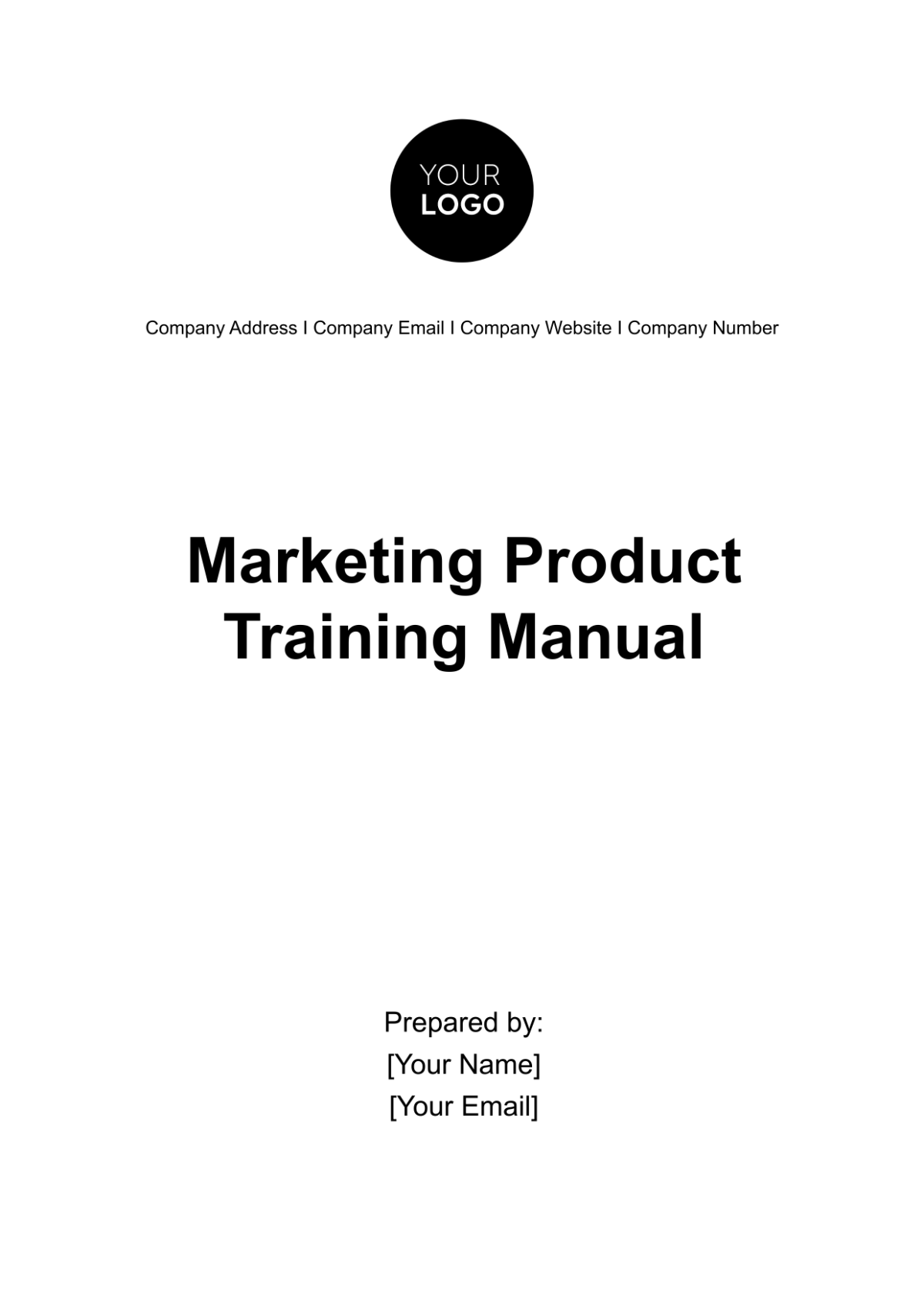 Free Marketing Product Training Manual Template