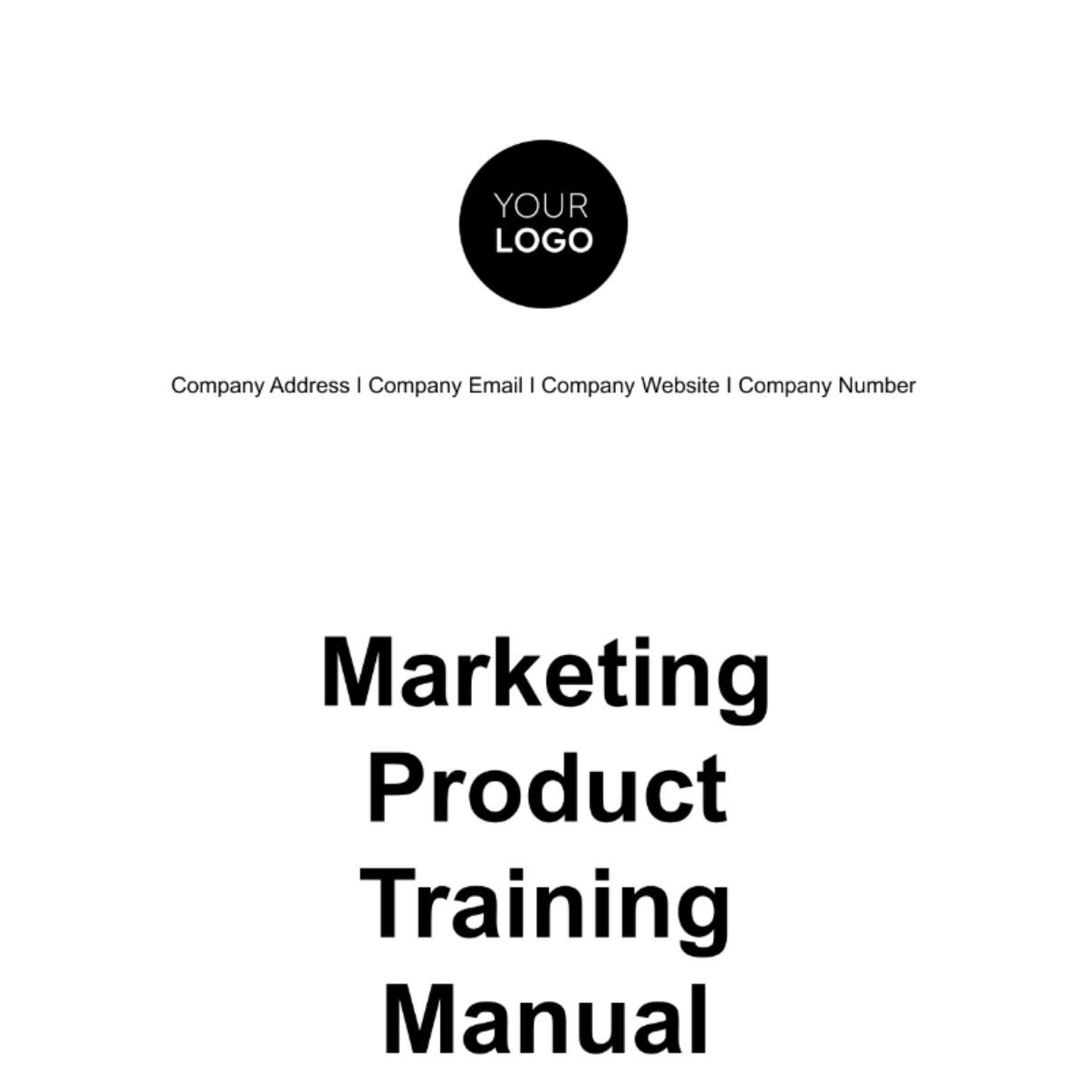 Marketing Product Training Manual Template