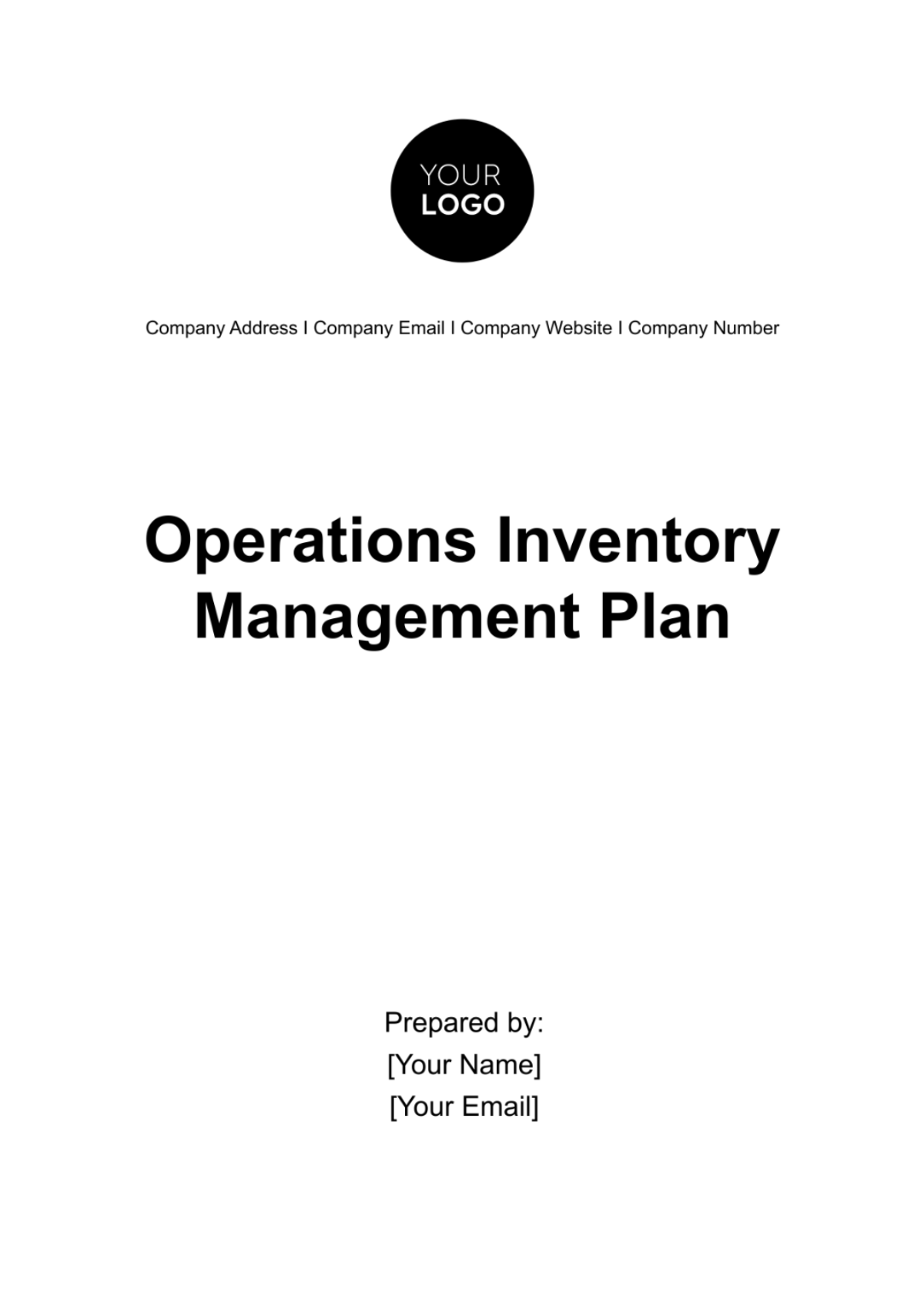 Operations Inventory Management Plan Template